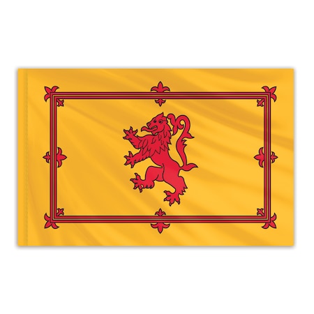 Scotland Indoor Nylon Flag With Lion 4'x6' With Gold Fringe